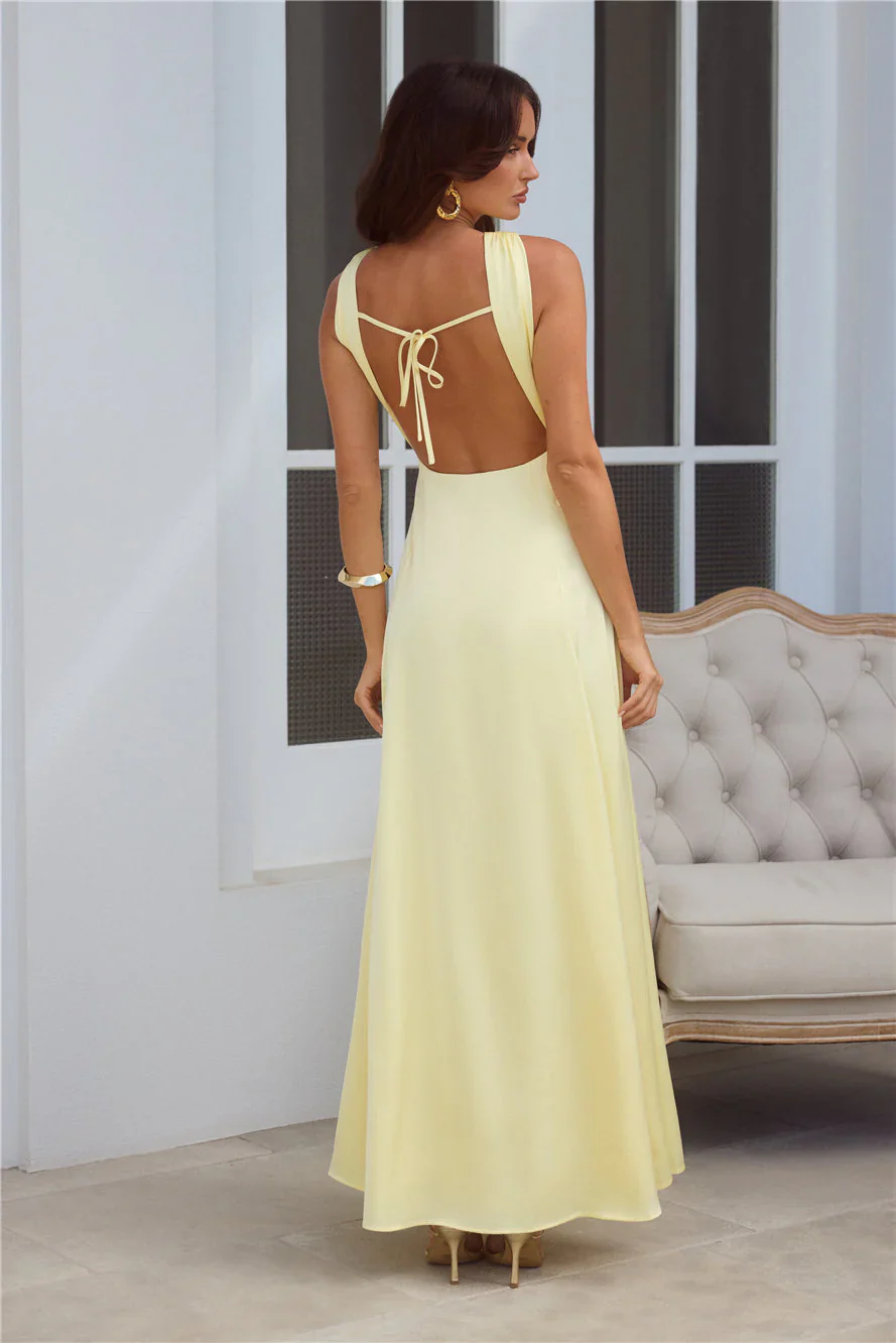 Lavish Lover Midi Dress Yellow