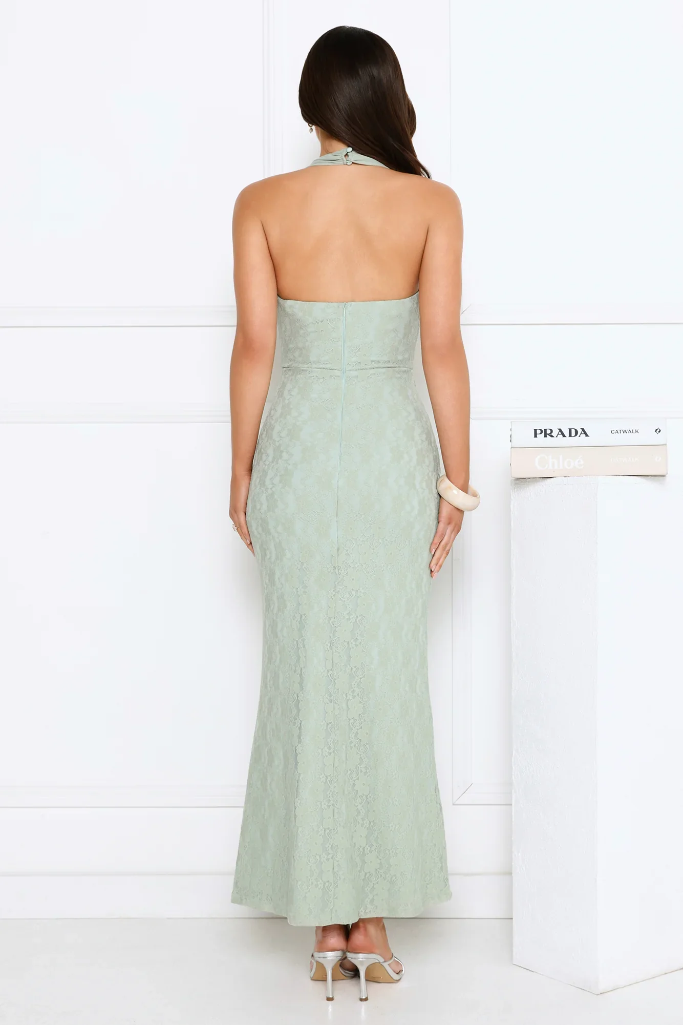 Kissed By Stars Halter Maxi Dress Green