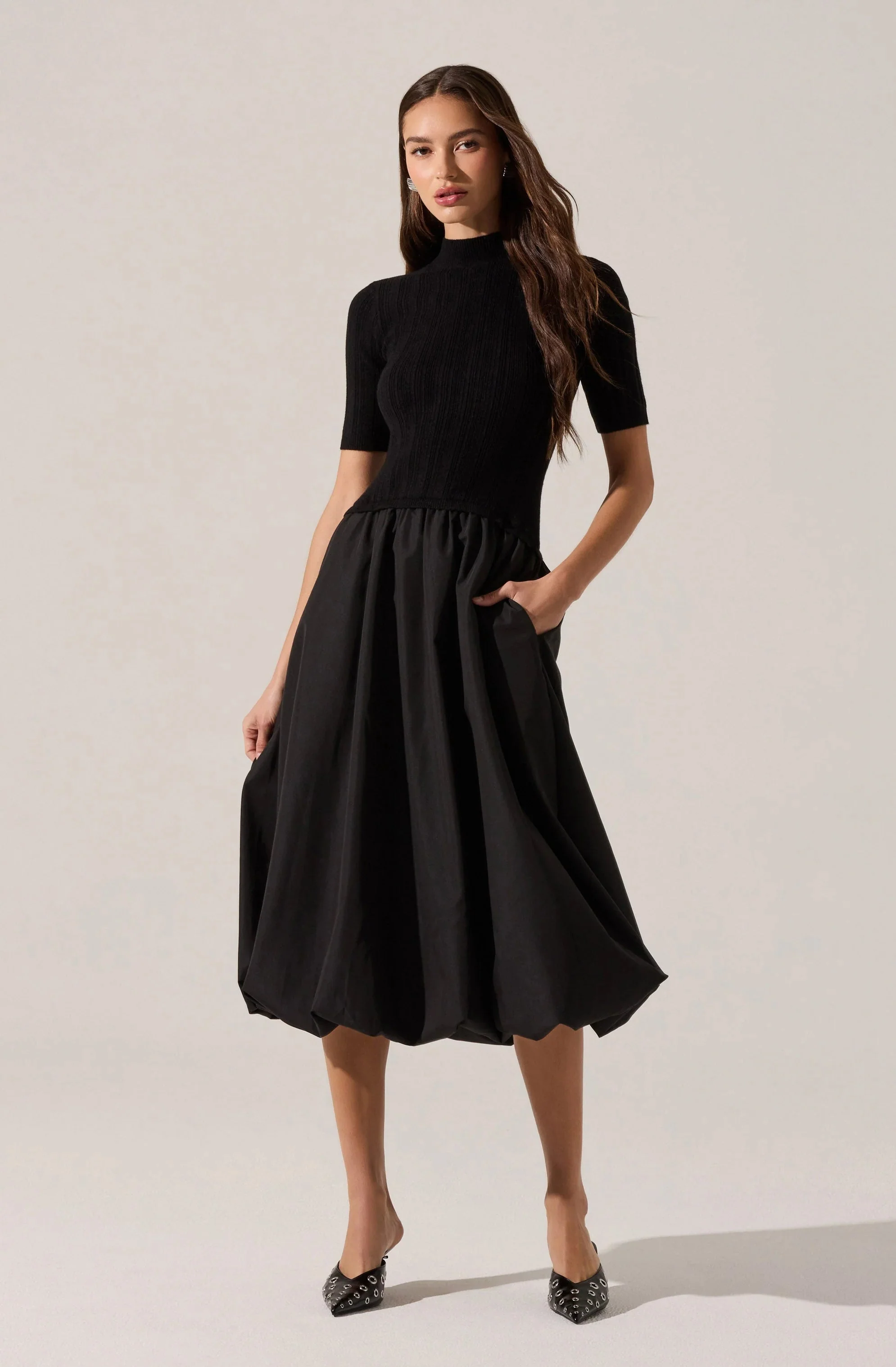 Caerlion Contrast Knit Midi Dress