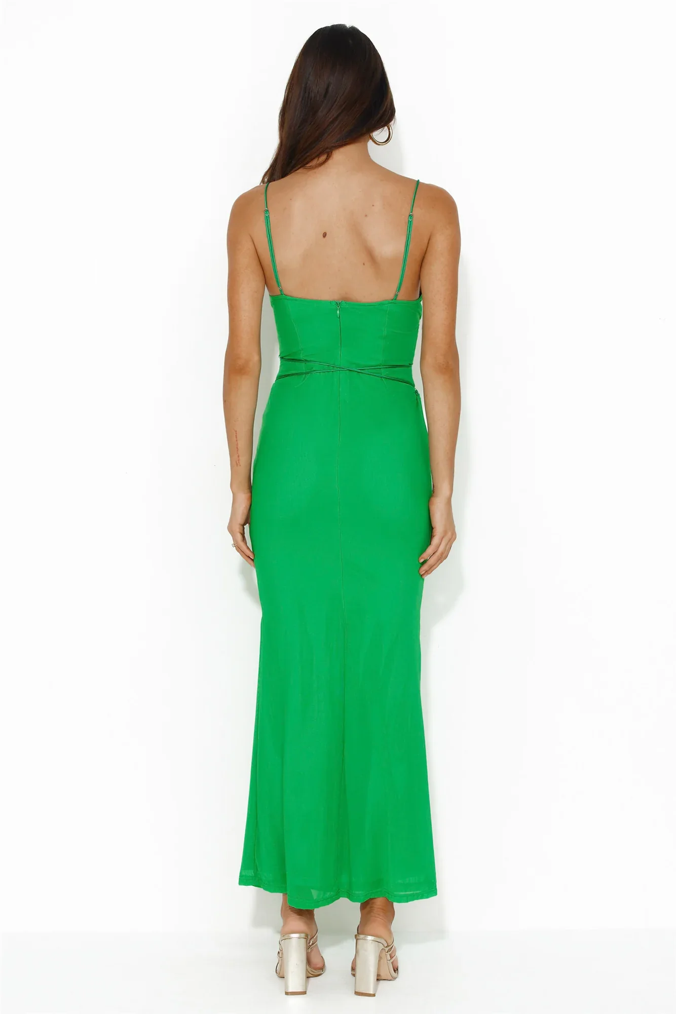 Hourglass Love Mesh Maxi Dress Green