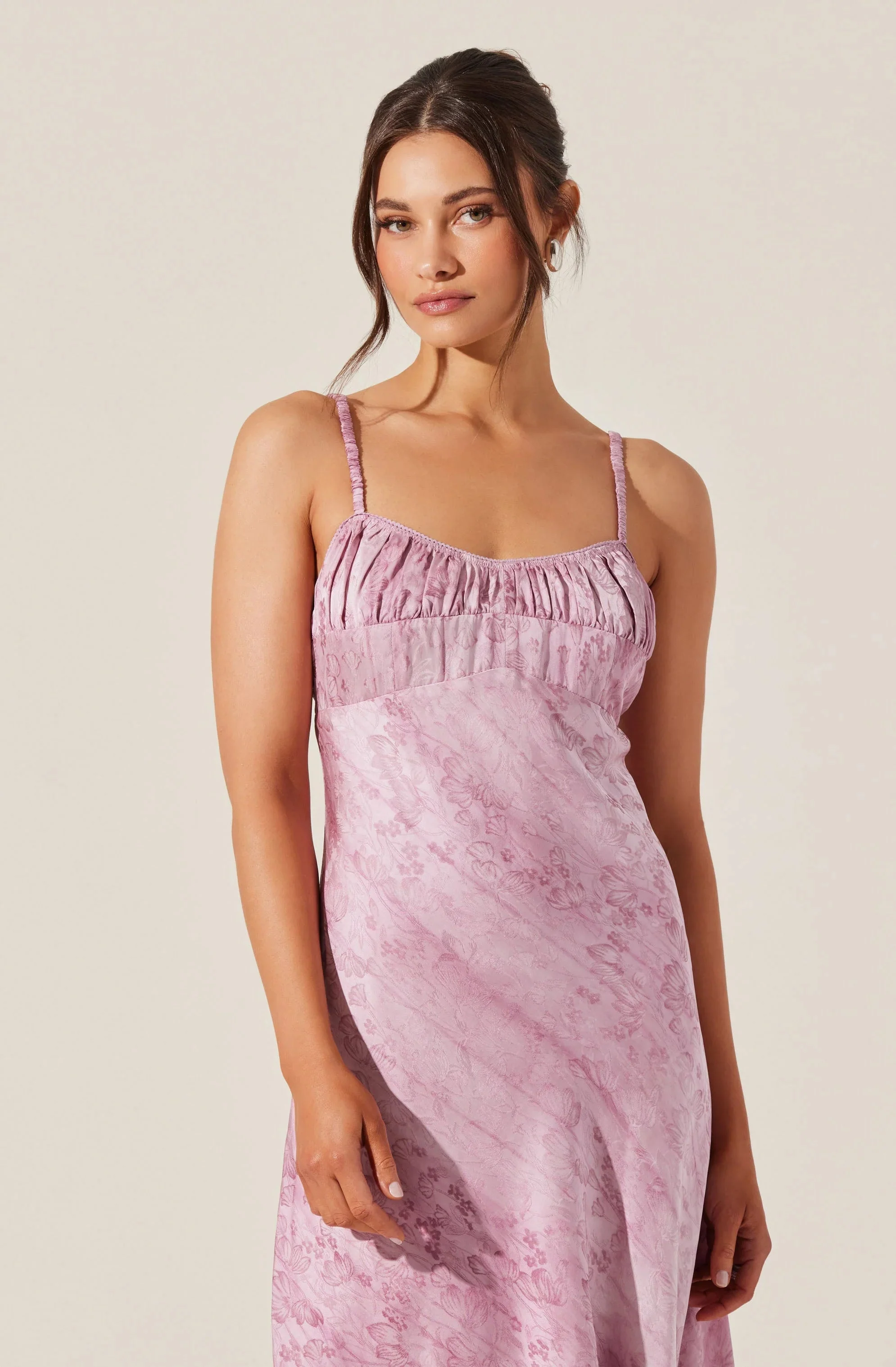 Kaiya Jacquard Satin Midi Dress