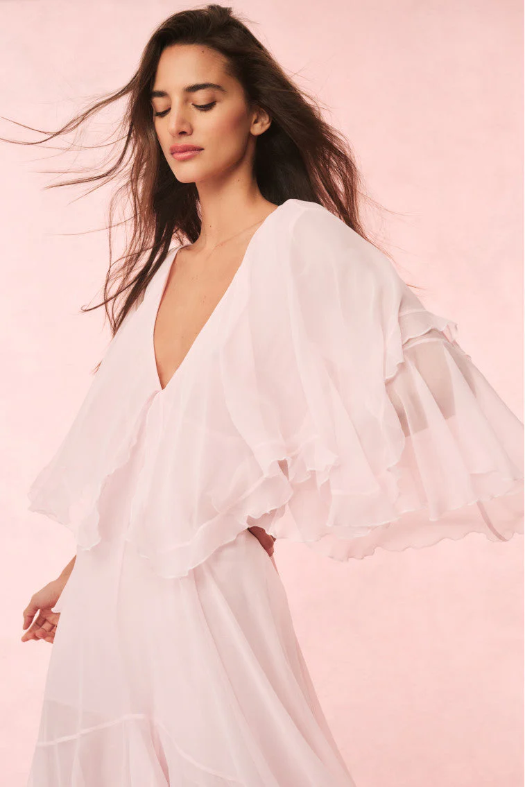 Collia Silk Maxi Dress - PALE PINK