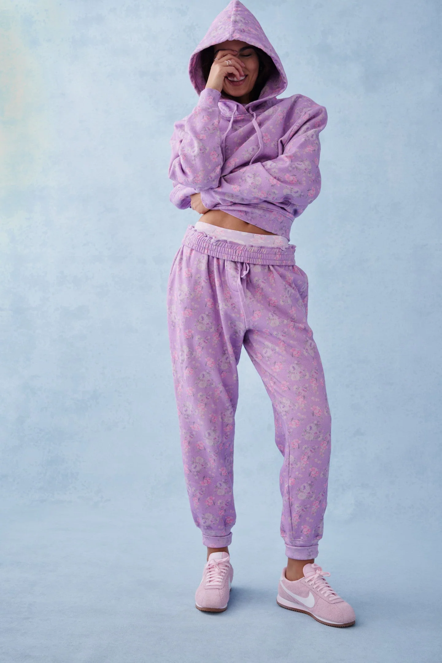 Nacova Floral Cotton Hoodie - HIBISCUS