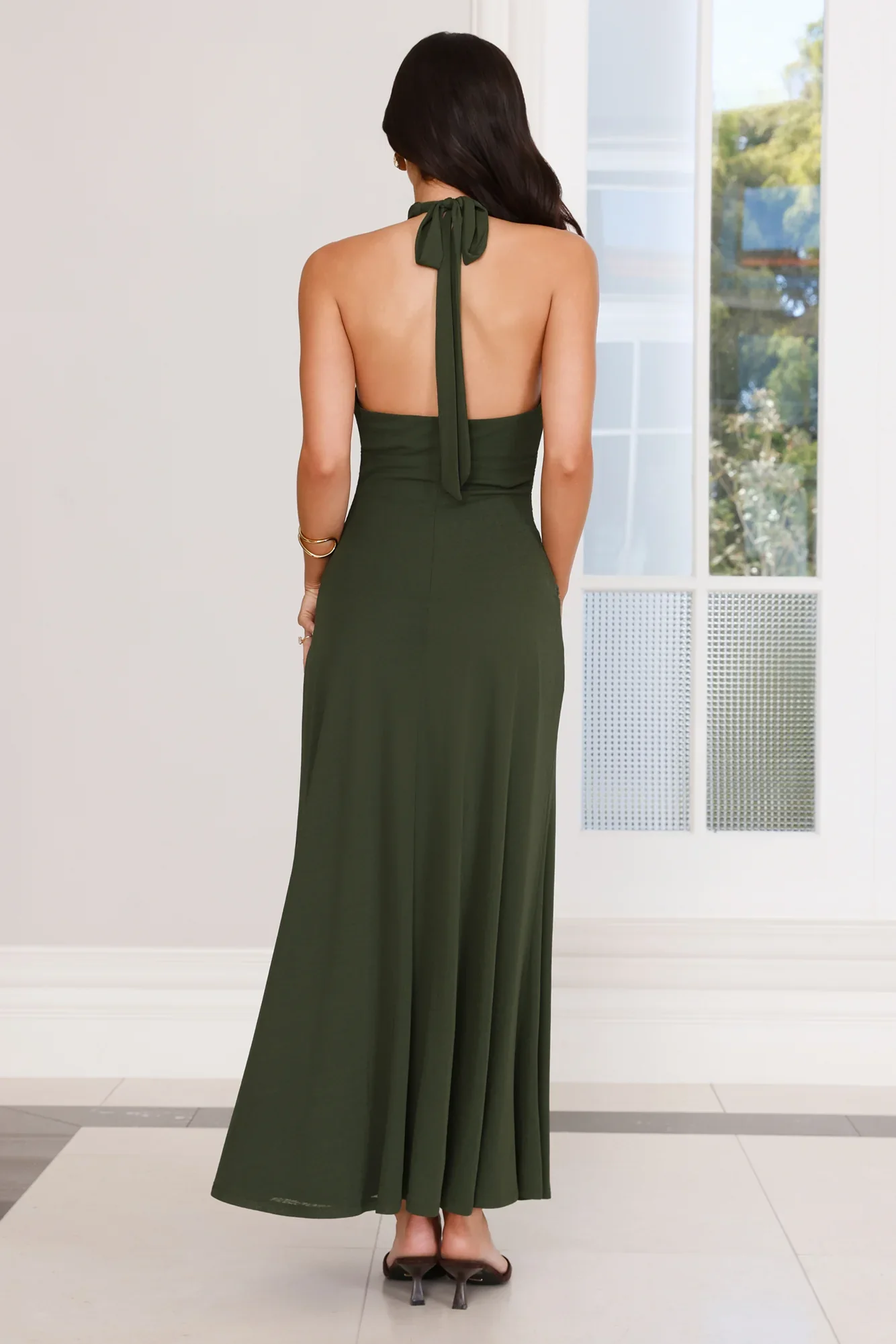 Heartstruck Halter Maxi Dress Khaki