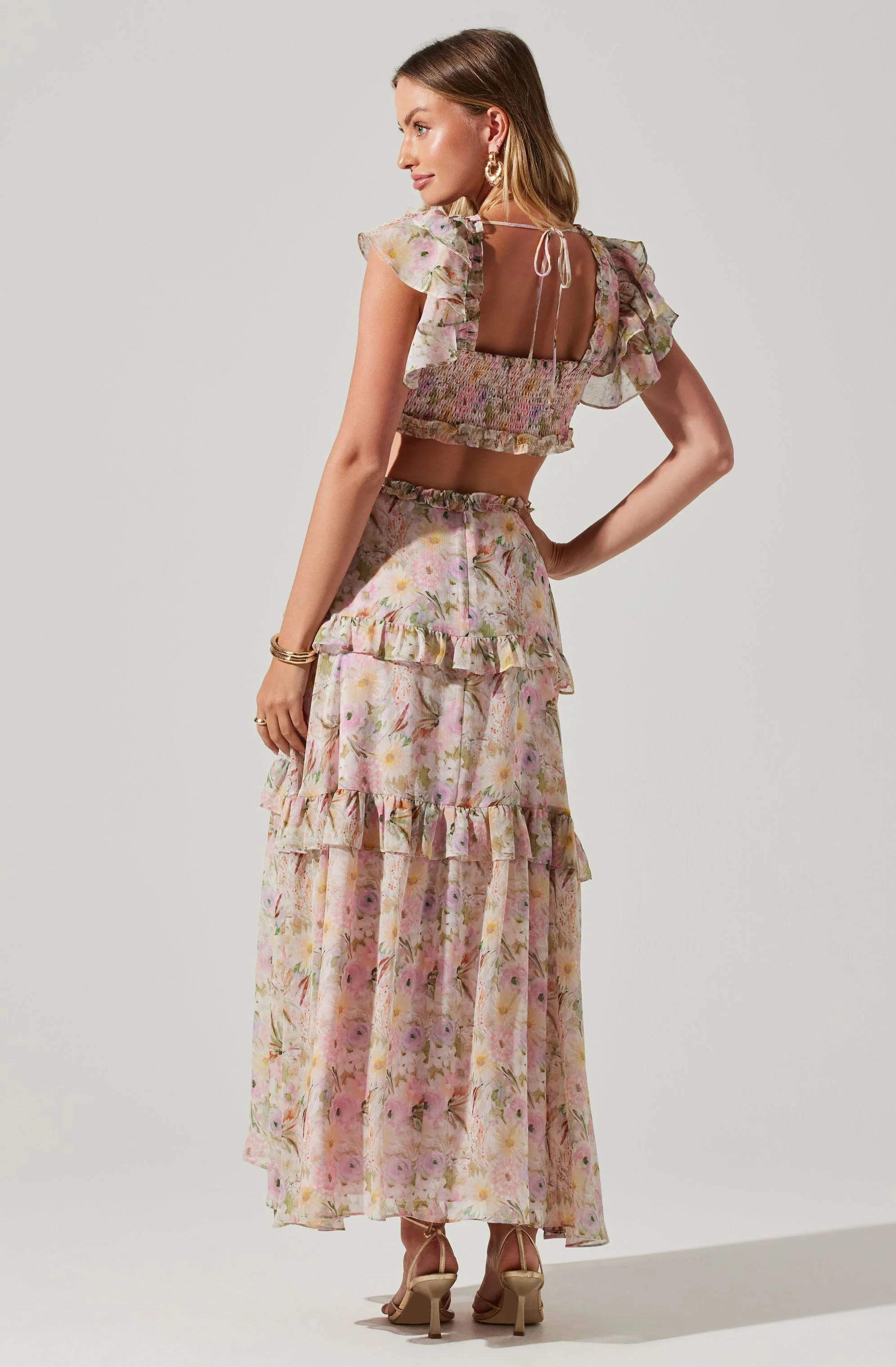 Mable Floral Tiered Ruffle Maxi Dress