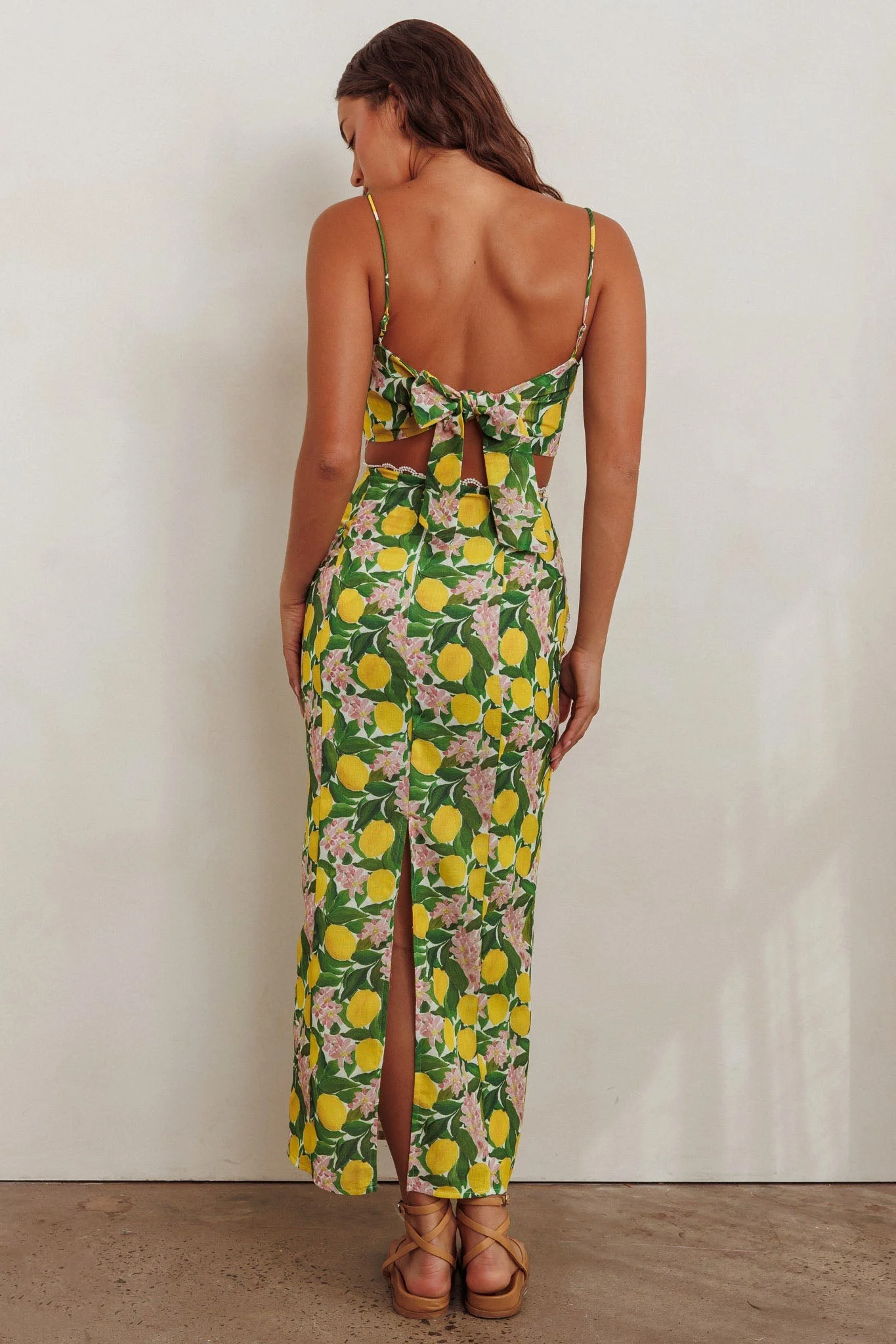 Chamberlain Scallop Trim Maxi Skirt Citrus Lemon