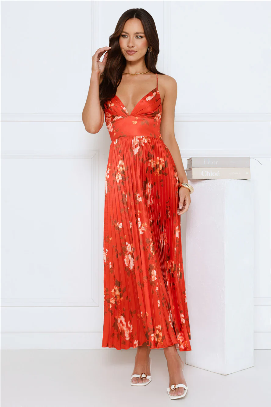 Lady Exclusive Satin Maxi Dress Print