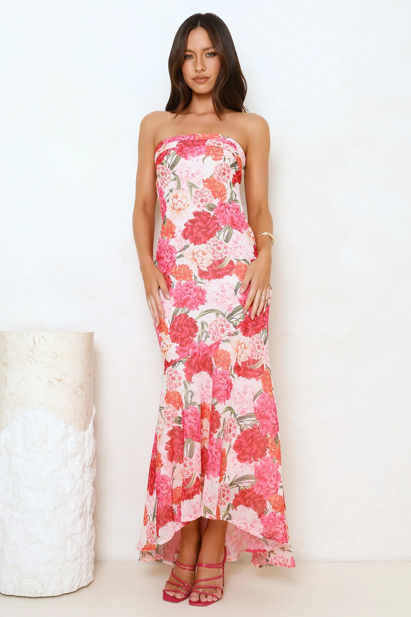 Hello Pretty Things Strapless Maxi Dress Pink