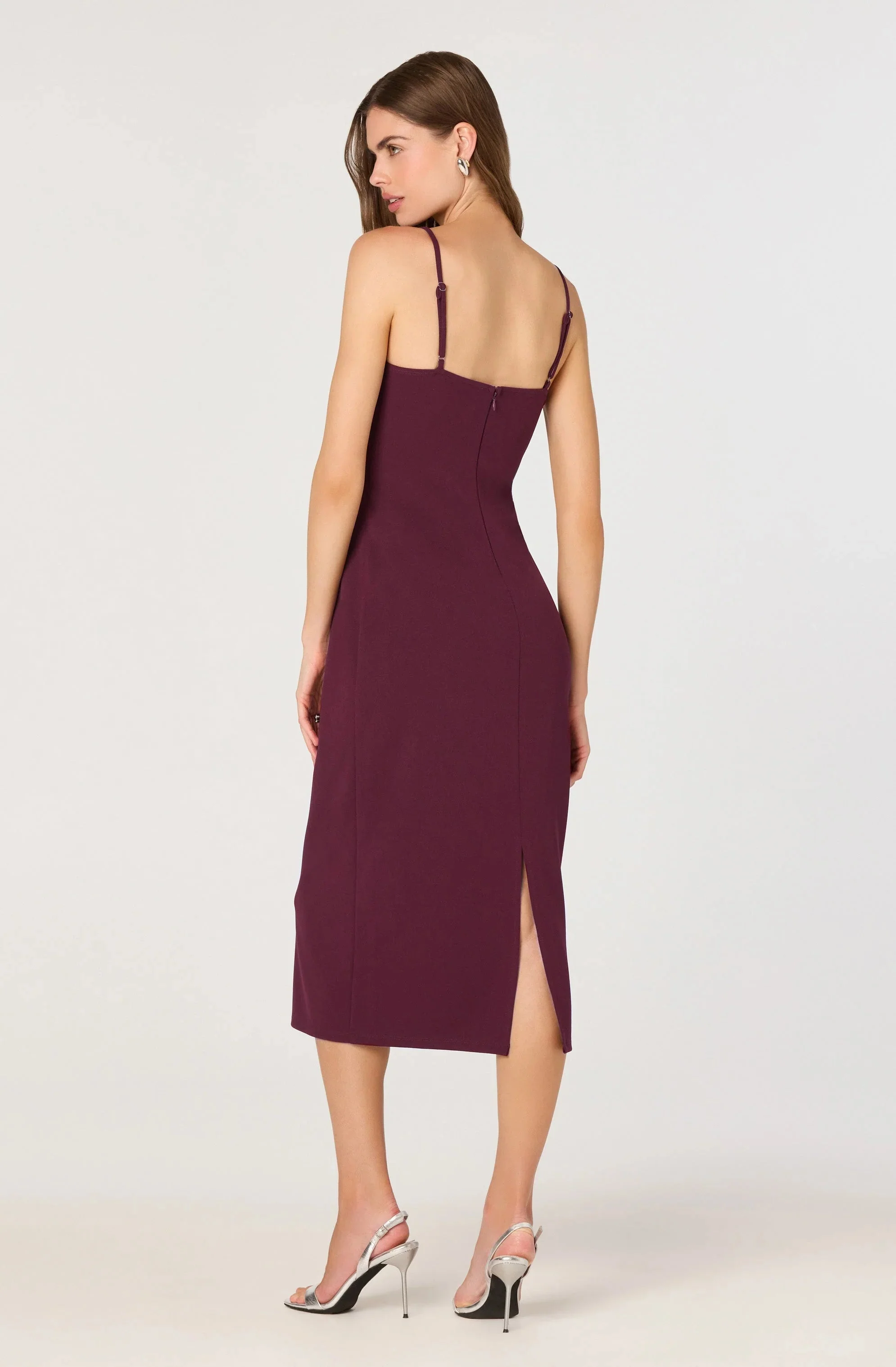 Bow Strap Bustier Midi Dress