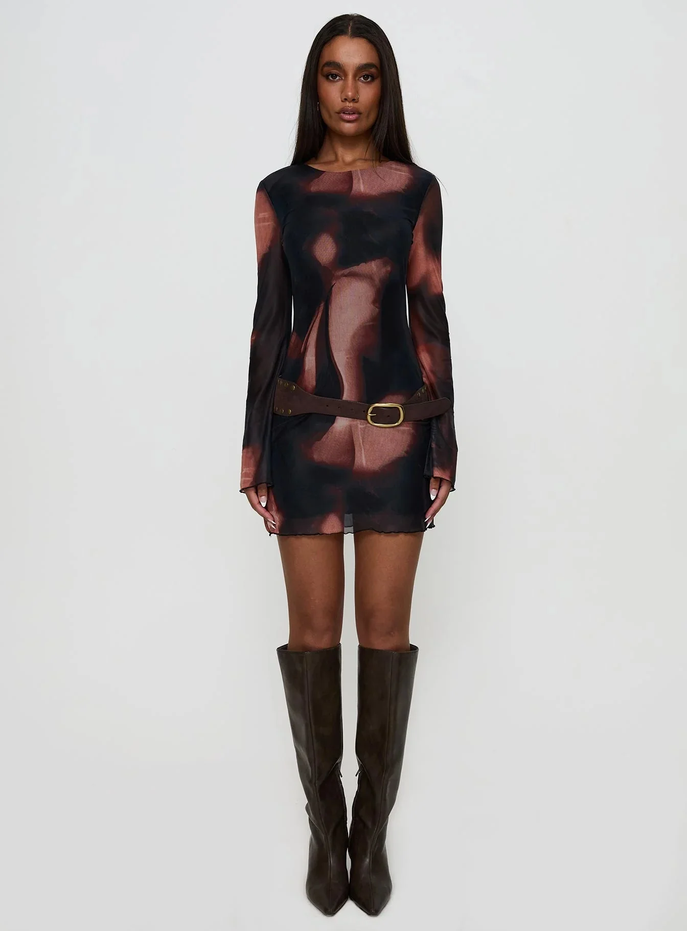 Nyxia Long Sleeve Mini Dress Multi