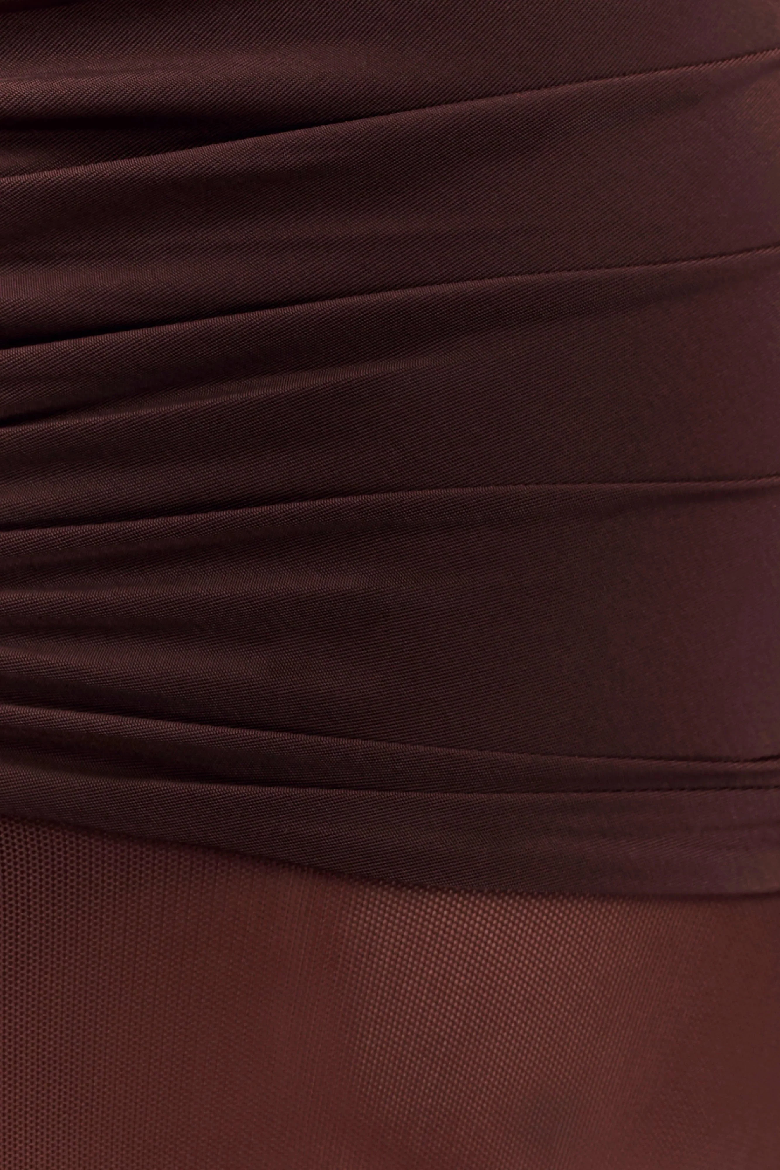 Delaney Slinky And Mesh Maxi Dress - Chocolate