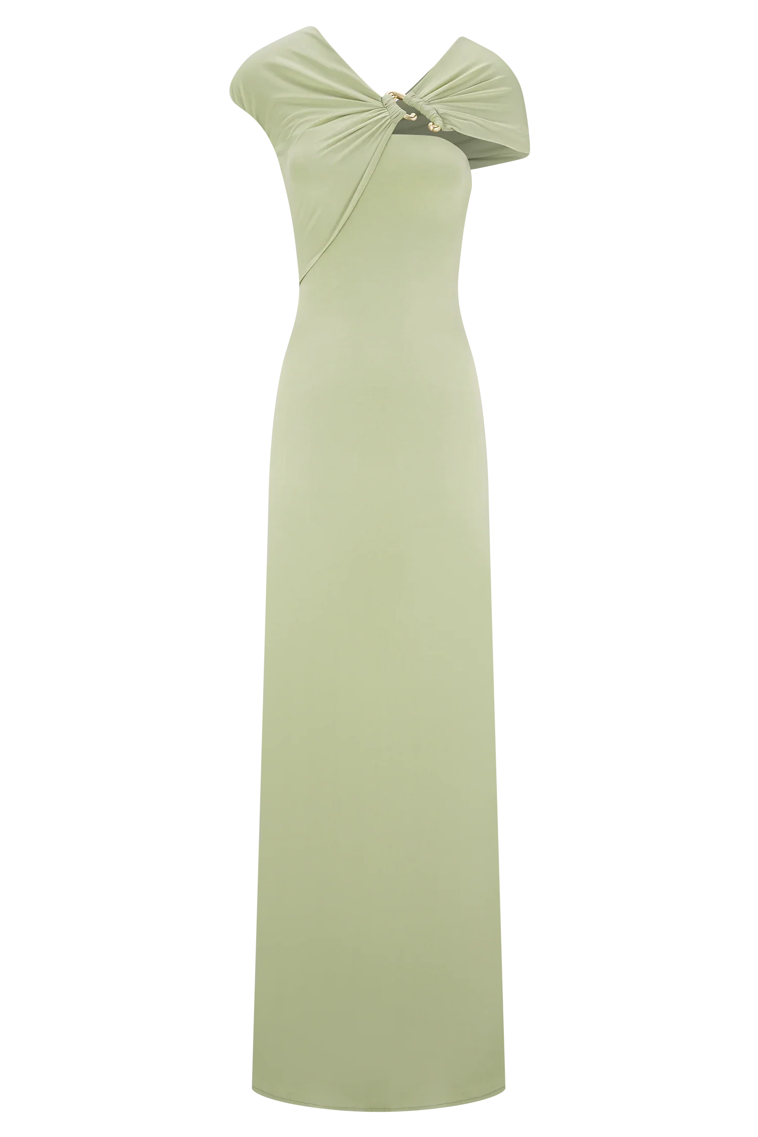 Ashford Asymmetrical Slinky Maxi Dress - Sage