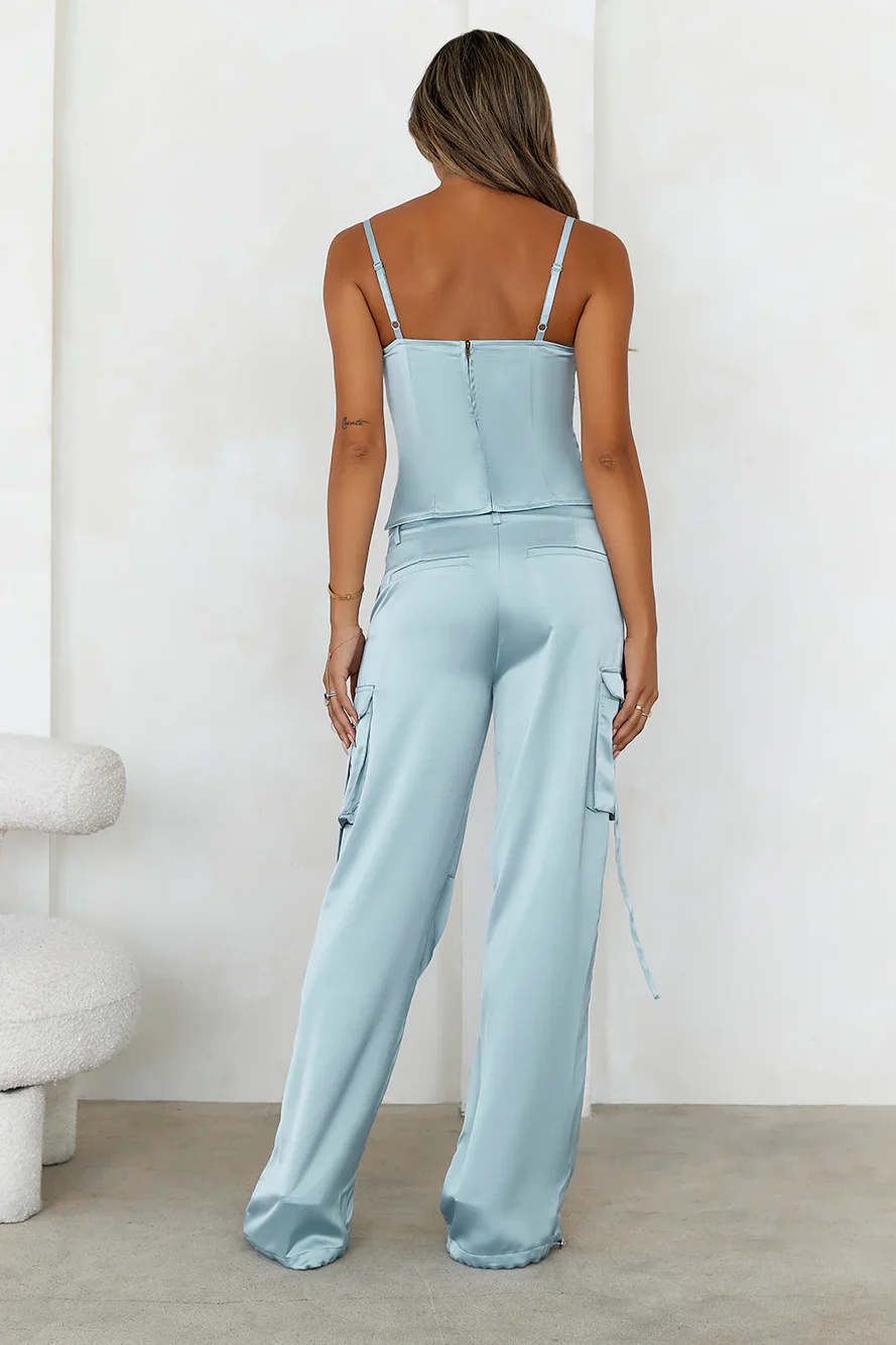 LIONESS Butterfly Cargo Pant Pale Blue