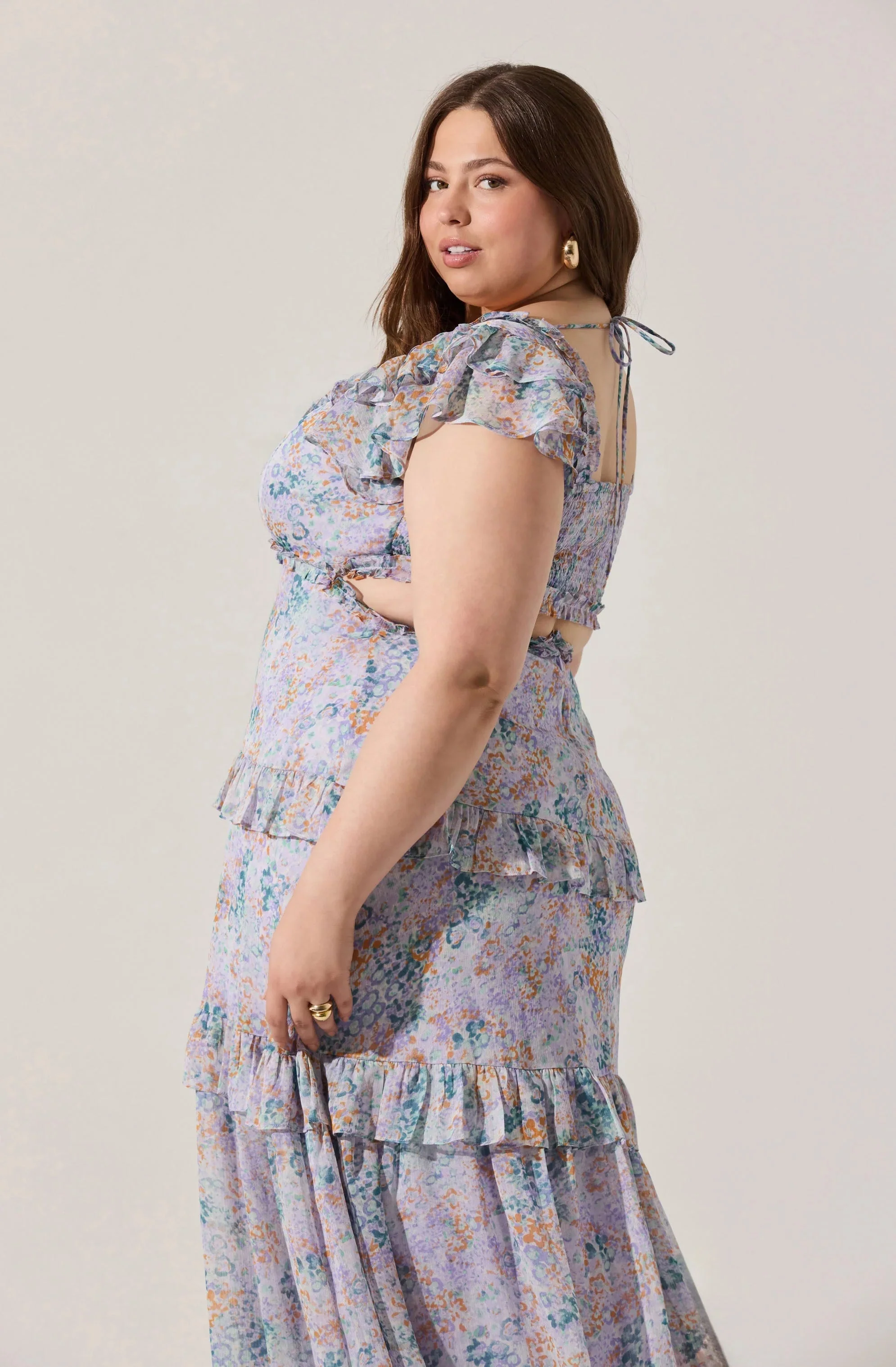 Mable Floral Tiered Ruffle Maxi Dress