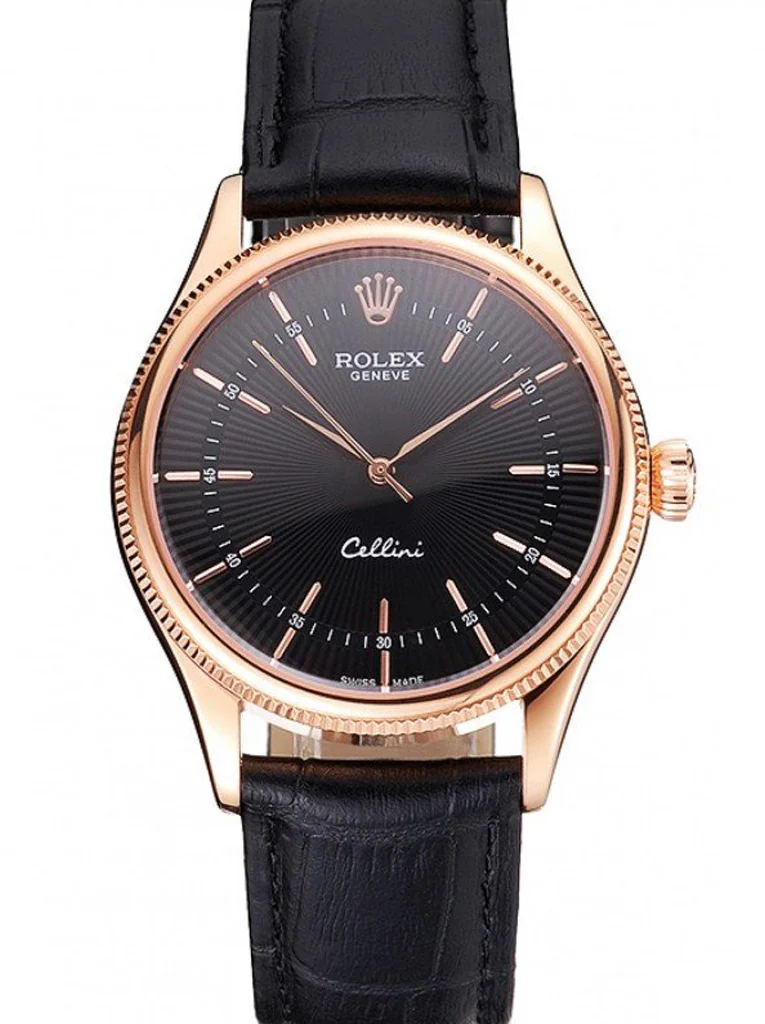 Superclone Rolex Cellini 38mm Black Dial REP016815 - Bestter Watches