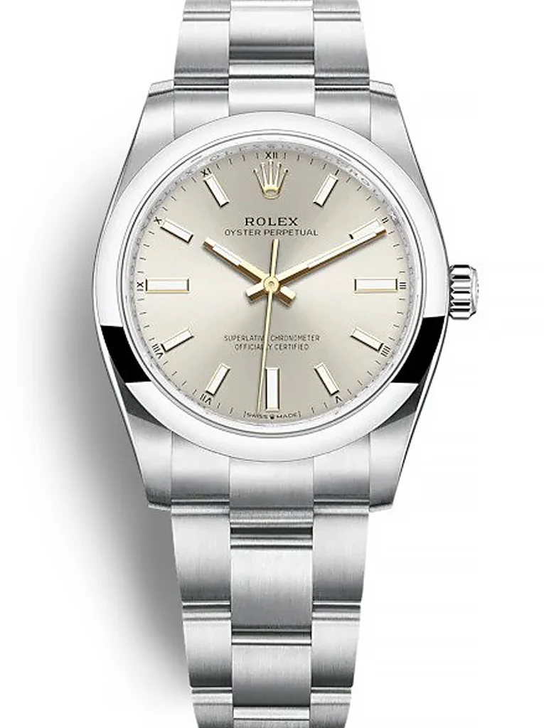Rolex Oyster Perpetual Lady 34mm Silver Dial 124200 - Bestter Watches