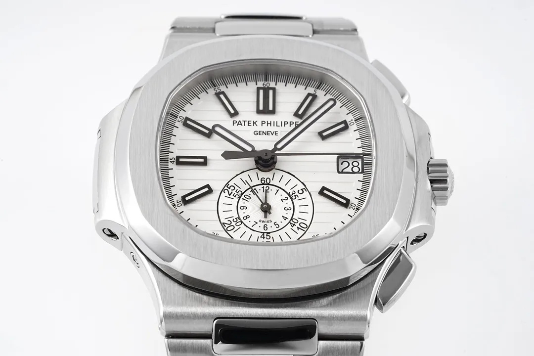 Patek Philippe Silver Nautilus Chronograph Watch - Bestter Watches