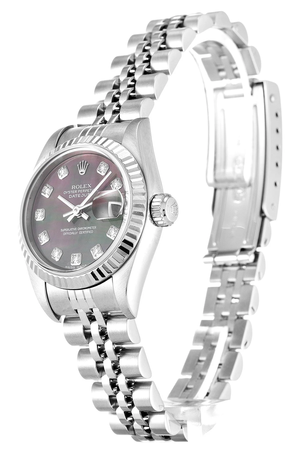 Rolex Lady-Datejust 26mm Mother of Pearl   Black Dial 79174 - Bestter Watches