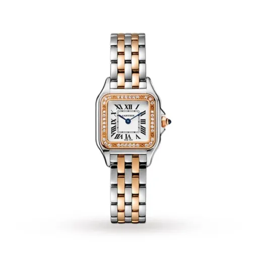 Cartier Panthère de Cartier Women Quartz Silver 18ct Rose Gold Watch W3PN0006 - Bestter Watches