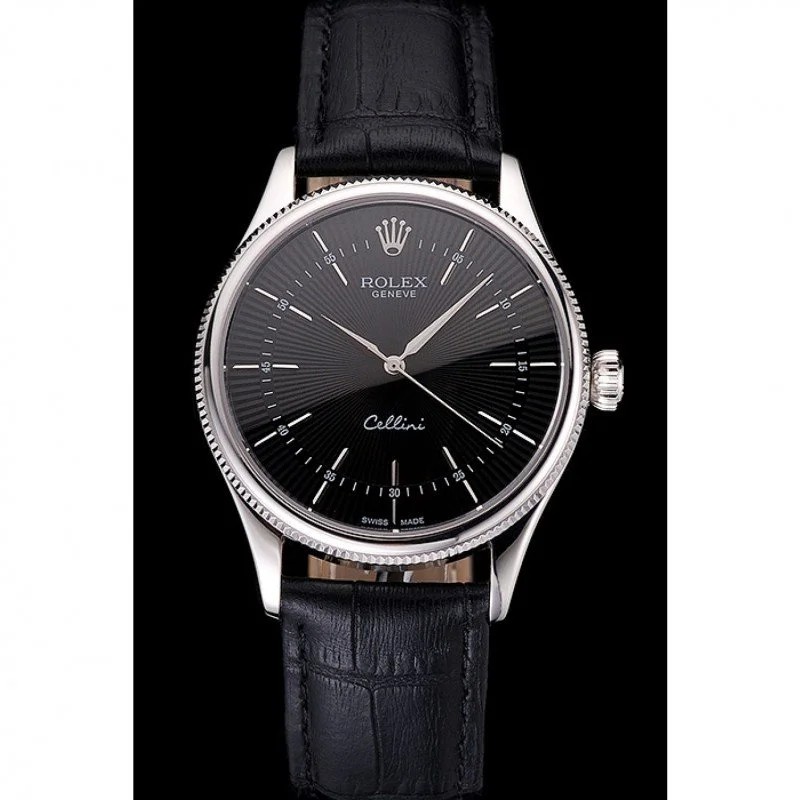 Superclone Rolex Cellini 38mm Black Dial REP016809 - Bestter Watches
