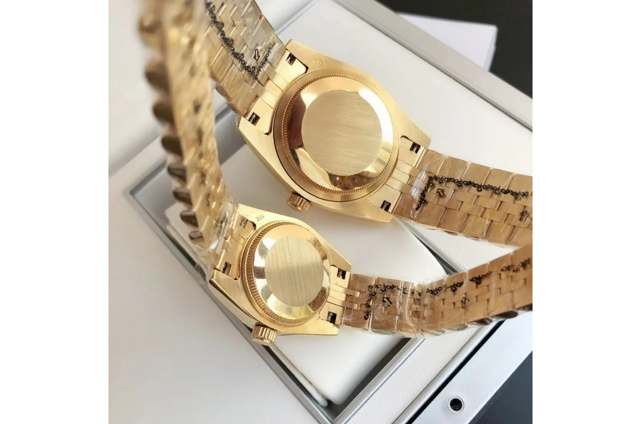 Couple Watches Rolex Datejust 36/28mm RG/RG Jub Black/Dial - Bestter Watches