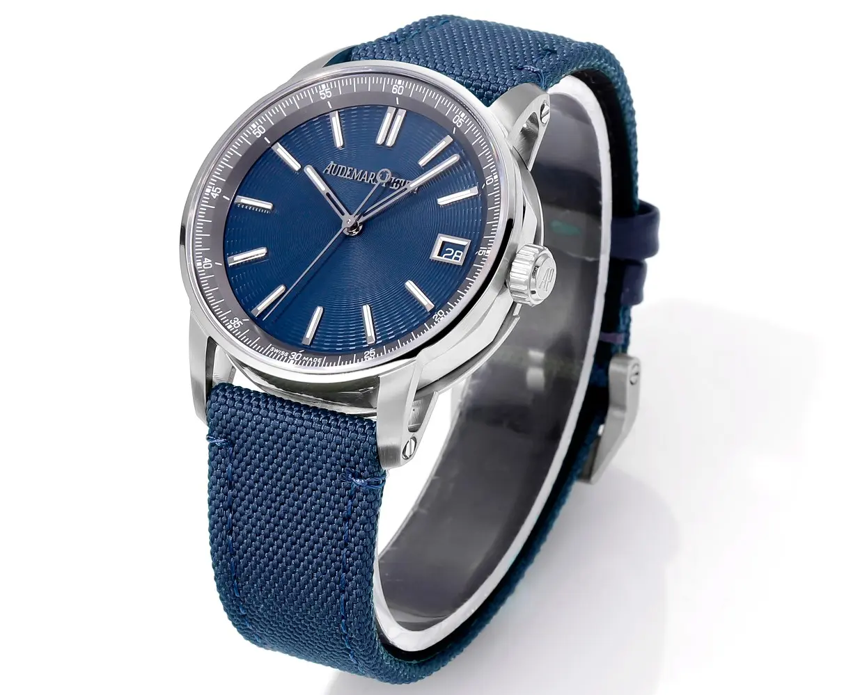 watch Audemars Piguete CODE 11.59 Automatic Watch   Night Blue Dial, Stainless Steel Case, Blue Fabric Strap, 41mm - Bestter Watches