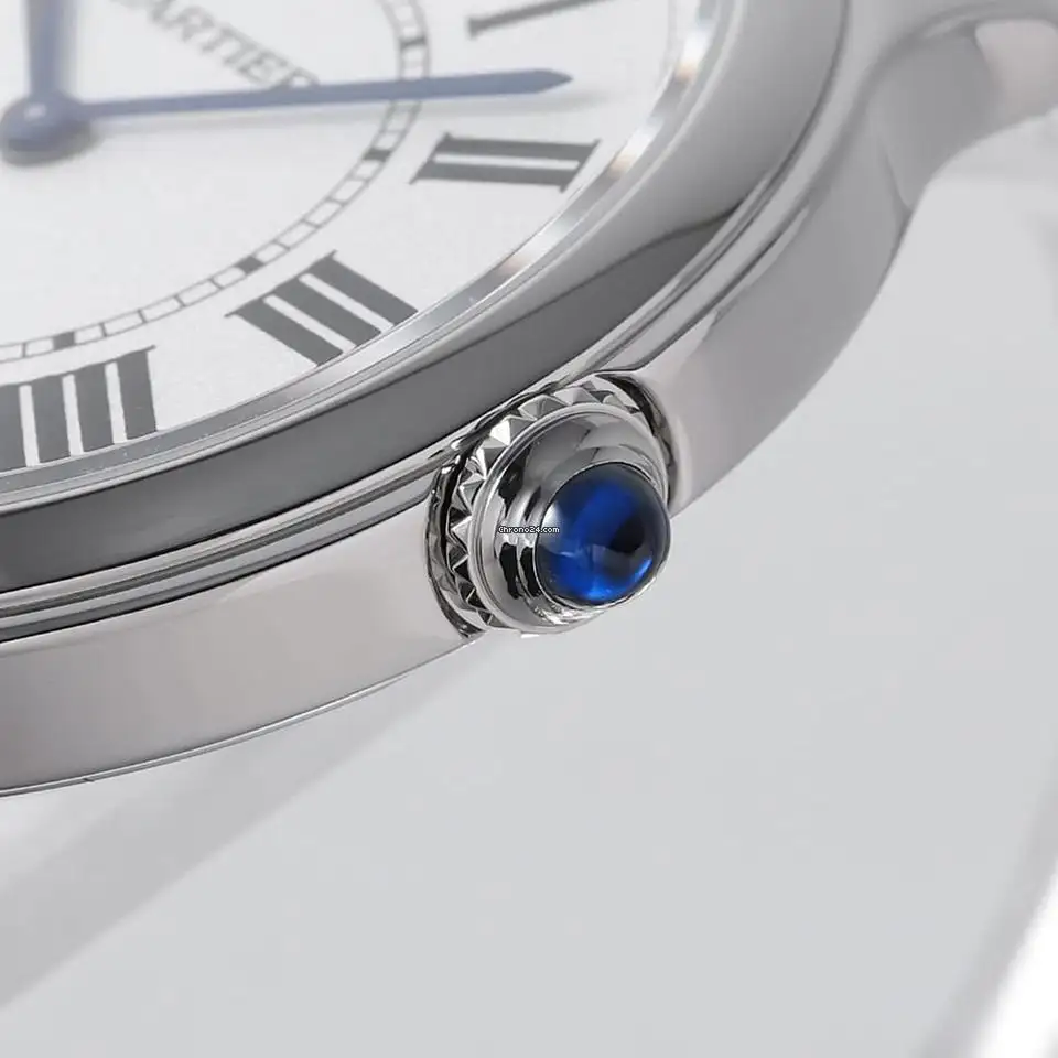 Cartier Ronde Must Men Quartz Silver Calf Watch WSRN0031 - Bestter Watches