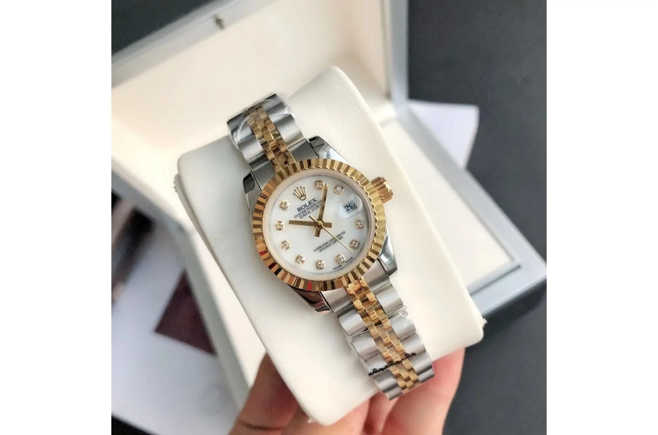 Couple Watches Rolex Datejust 36/28mm RG/SS Jub White/Dial - Bestter Watches
