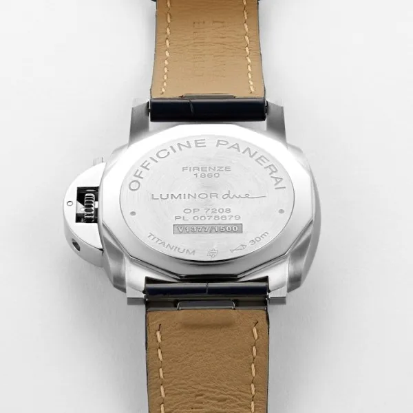 Panerai Luminor Due Men Automatic Blue Alligator Watch PAM00926 - Bestter Watches