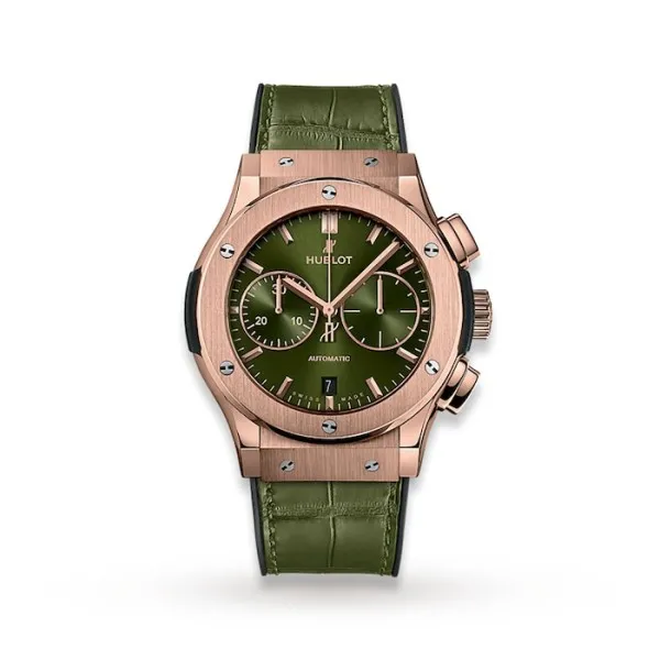 Hublot Classic Fusion Men Automatic Green Alligator Watch 521.OX.8980.LR - Bestter Watches