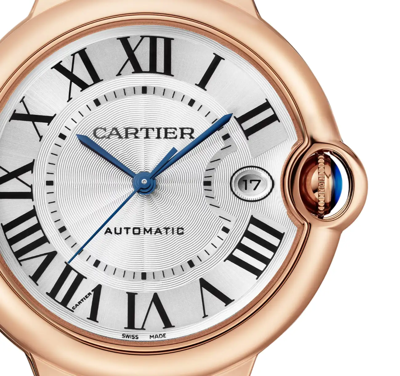 Cartier Ballon Bleu de Cartier Men Automatic Silver 18ct Rose Gold Watch WGBB0035 - Bestter Watches