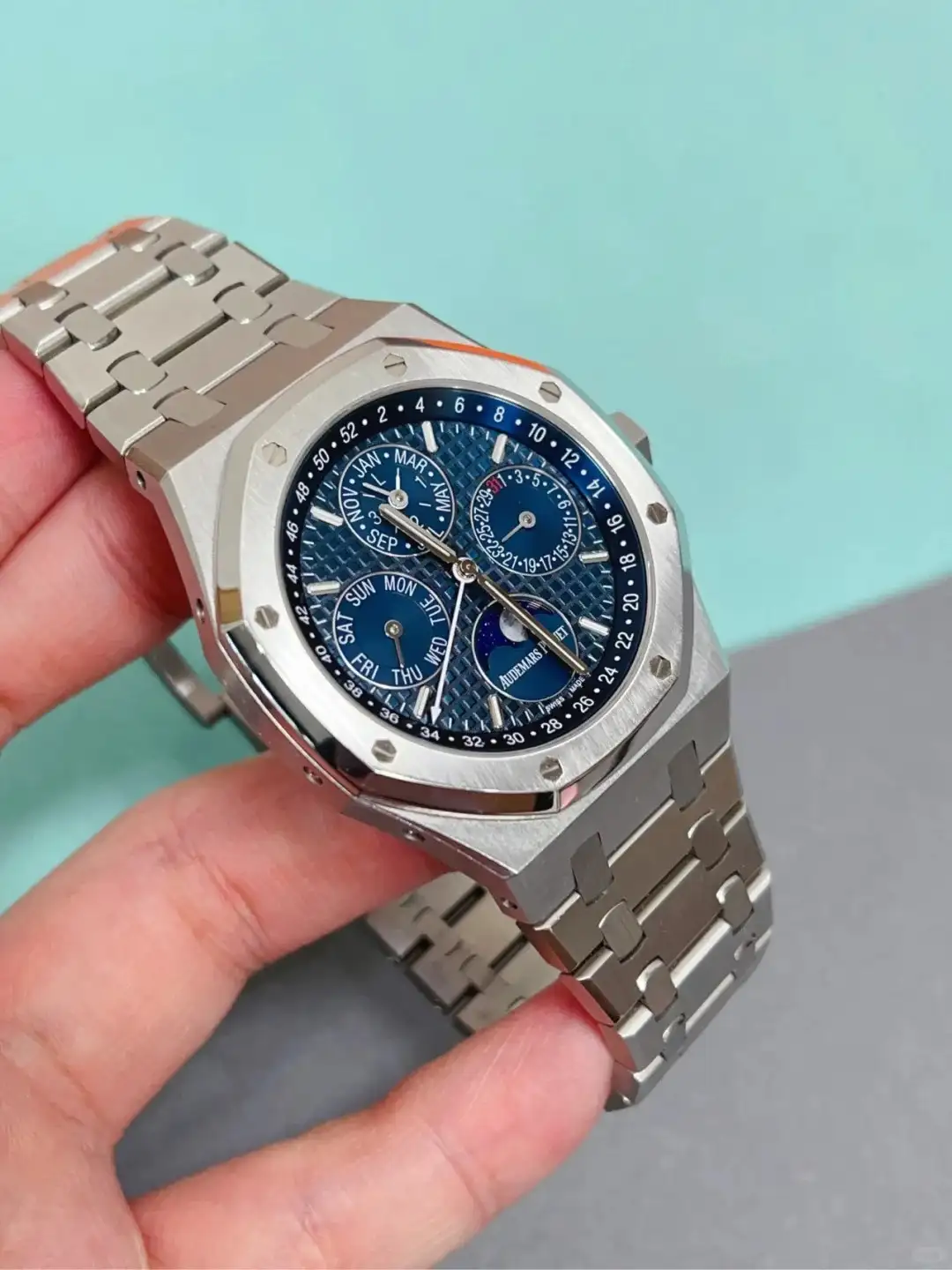 Audemars Piguet Royal Oak Perpetual Calendar Blue 26574ST.OO.1220ST.02 - Bestter Watches