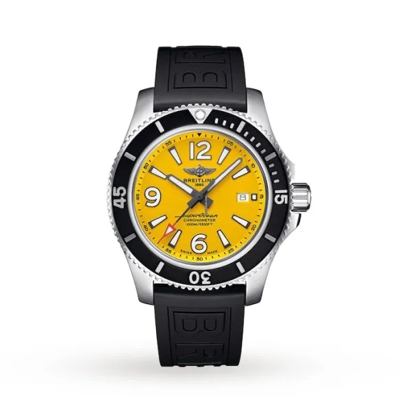 Breitling Superocean Men Automatic Yellow Rubber Watch A17367021I1S2 - Bestter Watches