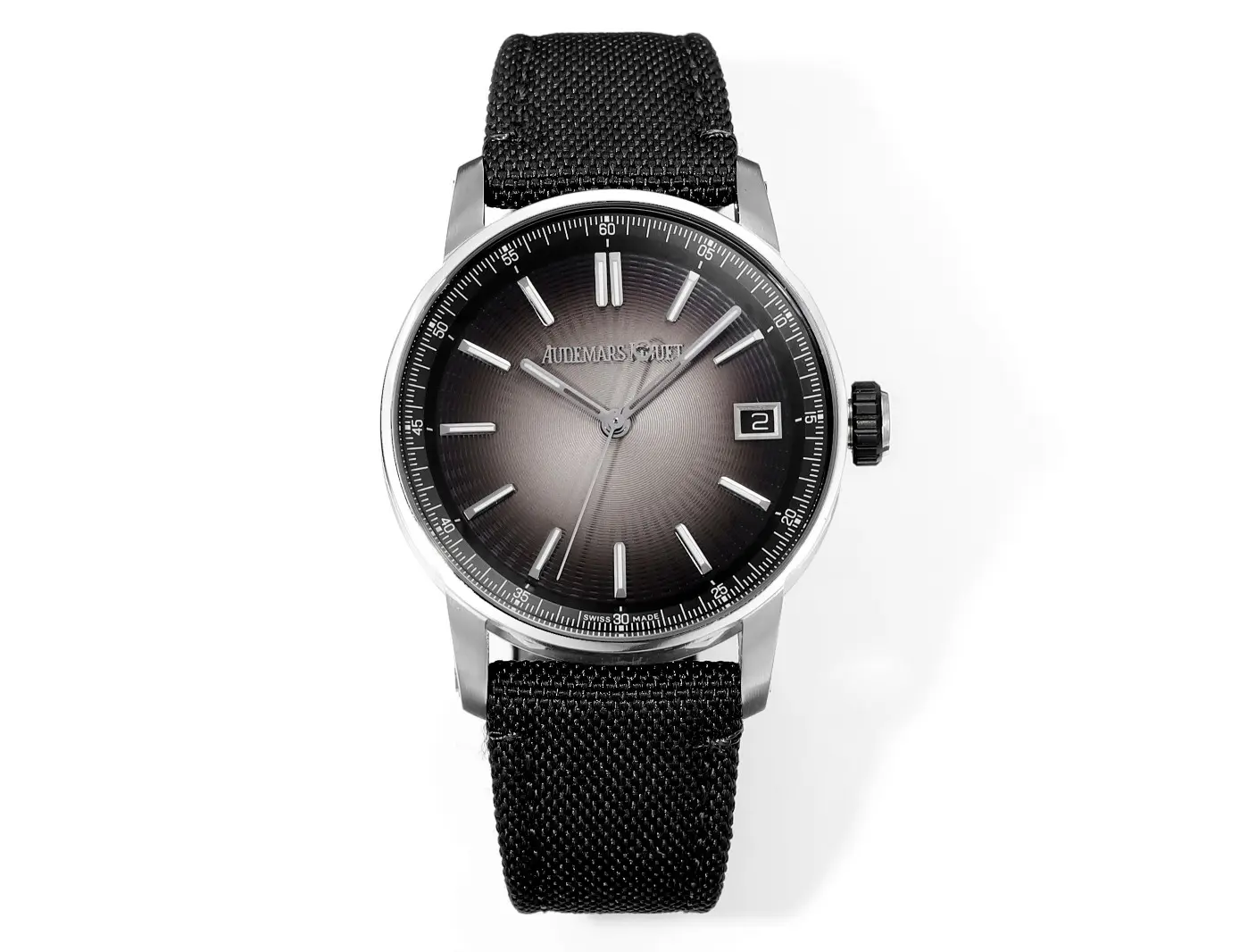 watch Audemars Pigeut CODE 11.59 Smoke Grey Dial Stainless Steel Case Black Fabric Strap Automatic Watch 41mm - Bestter Watches