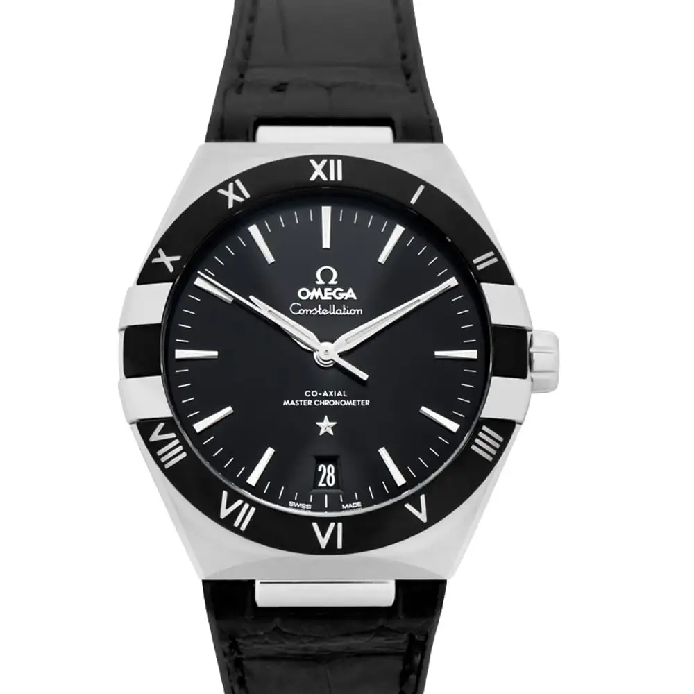 Omega Constellation Men Automatic Black Leather Watch O13133412101001 - Bestter Watches