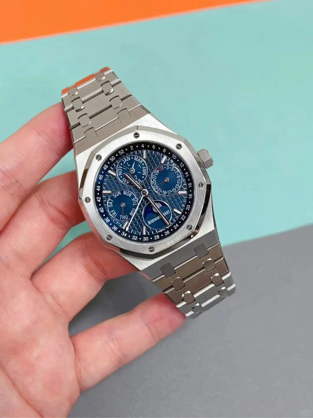 Audemars Piguet Royal Oak Perpetual Calendar Blue 26574ST.OO.1220ST.02 - Bestter Watches