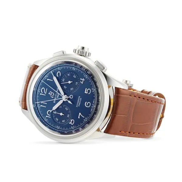 Breitling Premier Men Blue Alligator Watch AB1510171C1P1 - Bestter Watches