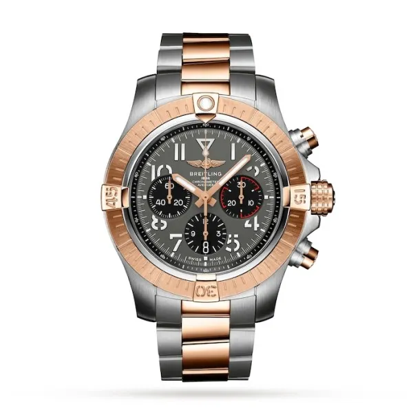 Breitling Avenger Men Automatic Grey Stainless Steel   18K Red Gold Watch UB01821A1B1U1 - Bestter Watches