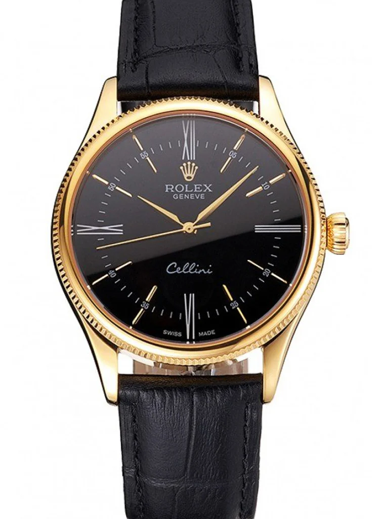 Superclone Rolex Cellini 38mm Black Dial REP016814 - Bestter Watches