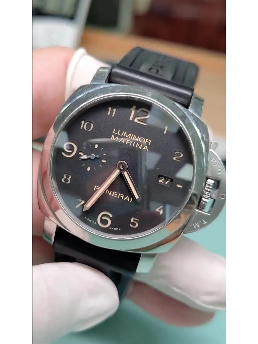 Panerai Luminor Due Men Automatic Black Alligator Watch PAM00943 - Bestter Watches