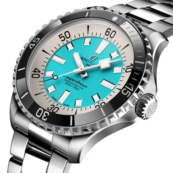 Breitling Superocean Men Automatic Turquoise Stainless Steel Watch A17376211L2A1 - Bestter Watches