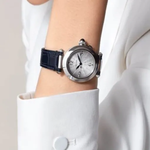 Cartier Pasha de Cartier Women Automatic Silver Alligator Watch WSPA0012 - Bestter Watches