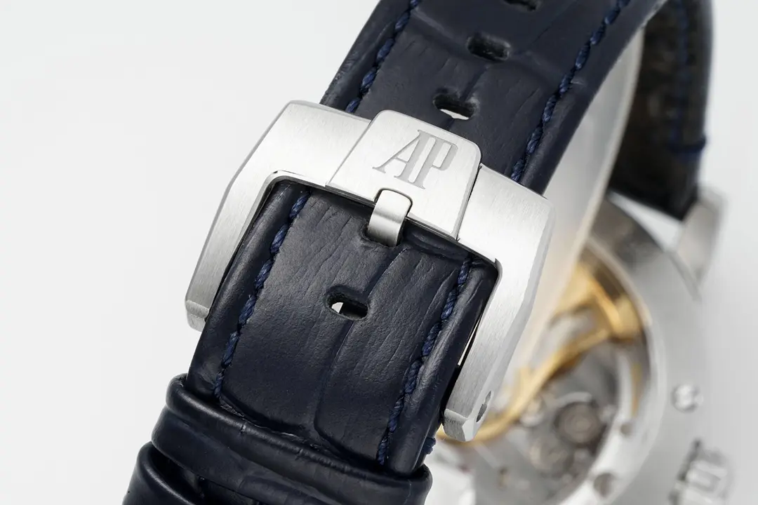 watch Audemars Piguet CODE 11.59 Blue Dial Three-Hand Automatic Watch with Leather Strap - Bestter Watches