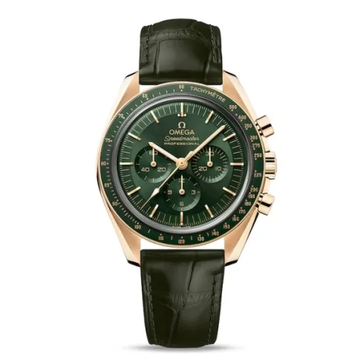 Omega Speedmaster Men Automatic Green Leather Watch O31063425010001 - Bestter Watches