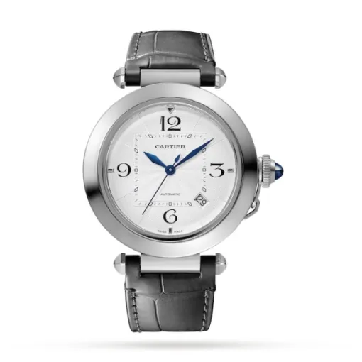 Cartier Pasha de Cartier Men Automatic Silver Alligator Watch WSPA0010 - Bestter Watches