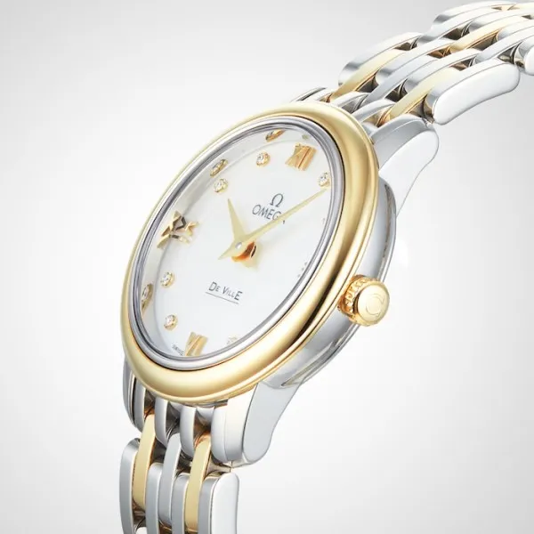 Omega De Ville Women Quartz Mother of Pearl 18ct Yellow Gold Watch O42420246055001 - Bestter Watches