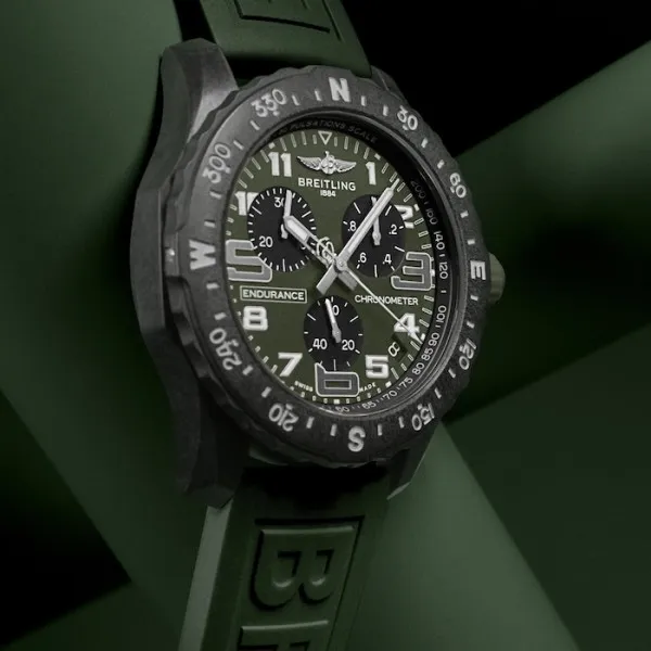 Breitling Endurance Pro Men Quartz Green Rubber Watch X823106B1L1S1 - Bestter Watches