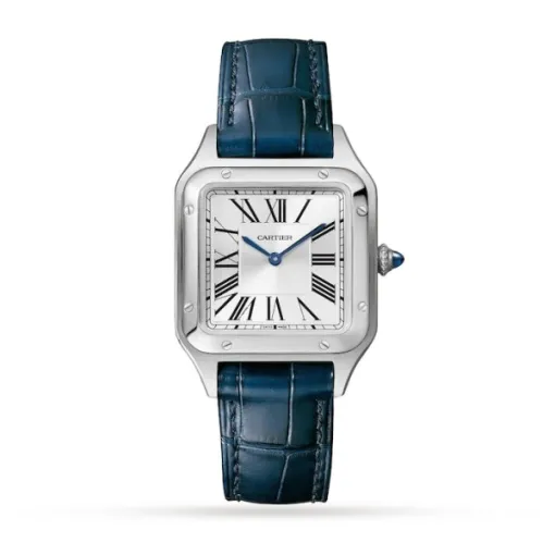 Cartier Santos-Dumont Women Quartz Silver Alligator Watch WSSA0023 - Bestter Watches