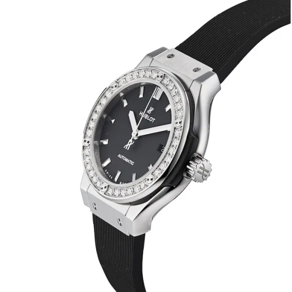 Hublot Classic Fusion Women Automatic Black Rubber Watch 582.NX.1170.RX.1204 - Bestter Watches