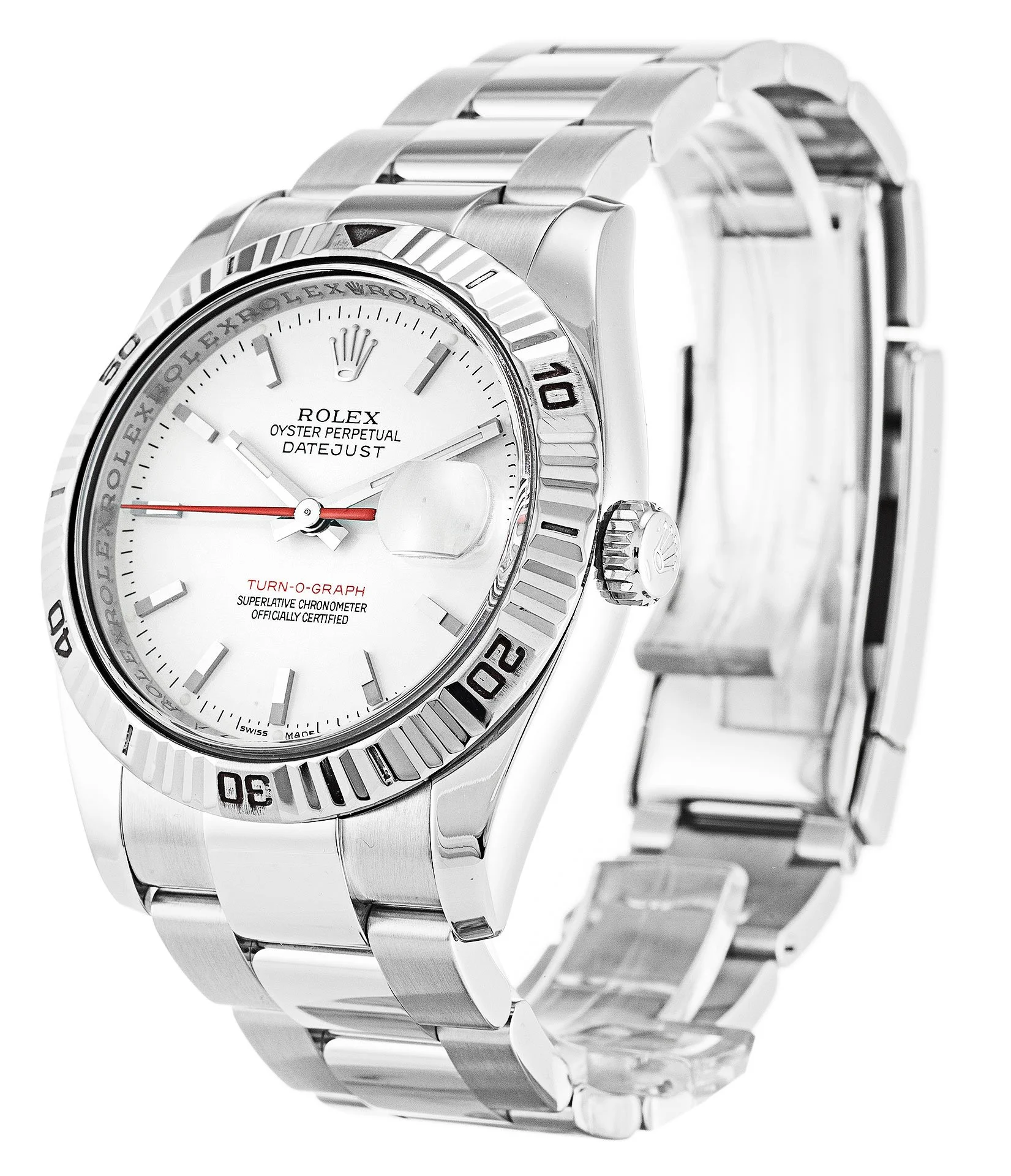 Rolex Datejust Turn-O-Graph 36mm White Dial 116264 - Bestter Watches